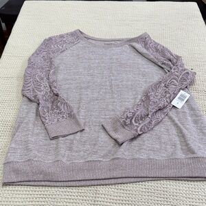 Women’s Plus Size Torrid Lavender Lace Sleeve Sweater